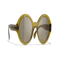 CHANEL Woman Sunglasses Round Sunglasses CH5511 - Frame color: Khaki, Lens color: Brown
