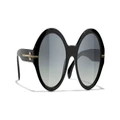 CHANEL Woman Sunglasses Round Sunglasses CH5511 - Frame color: Black, Lens color: Gray