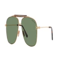 TOM FORD Man Sunglasses Jaden - Frame color: Shiny Silver, Lens color: Green