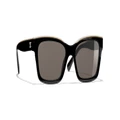 CHANEL Woman Sunglasses Square Sunglasses CH5417 - Frame color: Black & Beige, Lens color: Brown