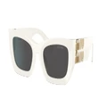 MIU MIU Woman Sunglasses MU 09WS Runway - Frame color: White, Lens color: Dark Grey