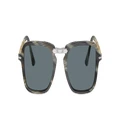 PERSOL Unisex Sunglasses PO3330S - Frame color: Green Horn, Lens color: Blue