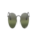 RAY-BAN Man Sunglasses RB3447 Round Metal Chromance - Frame color: Gunmetal, Lens color: Silver/Green