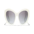 CHANEL Woman Sunglasses Cat Eye Sunglasses CH5513 - Frame color: White, Lens color: Grey