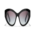 CHANEL Woman Sunglasses Cat Eye Sunglasses CH5513 - Frame color: Black, Lens color: Grey