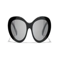 CHANEL Woman Sunglasses Oval Sunglasses CH5515 - Frame color: Black, Lens color: Black