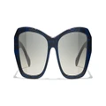 CHANEL Woman Sunglasses Butterfly Sunglasses CH5516 - Frame color: Blue Tweed, Lens color: Grey
