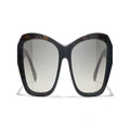 CHANEL Woman Sunglasses Butterfly Sunglasses CH5516 - Frame color: Black Tweed, Lens color: Grey