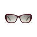 CHANEL Woman Sunglasses Butterfly Sunglasses CH5516 - Frame color: Red Tweed, Lens color: Grey