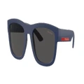 PRADA LINEA ROSSA Man Sunglasses PS 01ZS - Frame color: Blue Rubber, Lens color: Dark Grey