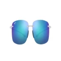 MAUI JIM Unisex Sunglasses B443-05CM - Frame color: Crystal Matte, Lens color: Blue Hawaii