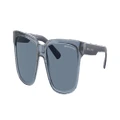 ARMANI EXCHANGE Unisex Sunglasses AX4026S - Frame color: Shiny Transparent Blue, Lens color: Dark Blue Polarized