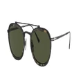 PERSOL Unisex Sunglasses PO5008ST - Frame color: Black, Lens color: Green
