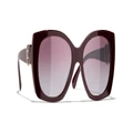 CHANEL Woman Sunglasses Square Sunglasses CH5519 - Frame color: Burgundy, Lens color: Burgundy