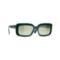 CHANEL Woman Sunglasses Rectangle Sunglasses CH5520 - Frame color: Green, Lens color: Green