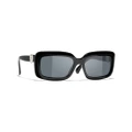 CHANEL Woman Sunglasses Rectangle Sunglasses CH5520 - Frame color: Black, Lens color: Grey