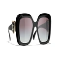 CHANEL Woman Sunglasses Square Sunglasses CH5518 - Frame color: Black, Lens color: Grey