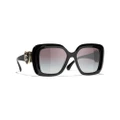 CHANEL Woman Sunglasses Square Sunglasses CH5518 - Frame color: Black, Lens color: Grey
