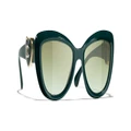 CHANEL Woman Sunglasses Butterfly Sunglasses CH5517 - Frame color: Green, Lens color: Green