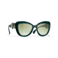 CHANEL Woman Sunglasses Butterfly Sunglasses CH5517 - Frame color: Green, Lens color: Green