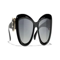 CHANEL Woman Sunglasses Butterfly Sunglasses CH5517 - Frame color: Black, Lens color: Grey