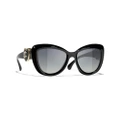 CHANEL Woman Sunglasses Butterfly Sunglasses CH5517 - Frame color: Black, Lens color: Grey