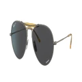RAY-BAN Unisex Sunglasses RB8063 Titanium - Frame color: Grey, Lens color: Polarized Dark Grey Classic