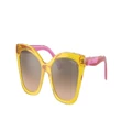 VOGUE EYEWEAR Unisex Sunglasses VJ2020 - Frame color: Transparent Yellow, Lens color: Light Brown Mirror Silver Grad