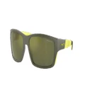 ARNETTE Man Sunglasses AN4336 Frambuesa - Frame color: Military/Lime Matte/Shiny, Lens color: Dark Green Mirror Petrol