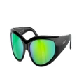 ARNETTE Man Sunglasses AN4302 CATFISH x Girl Skateboards - Frame color: Black, Lens color: Green Mirror Green