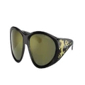 ARNETTE Man Sunglasses AN4342 Ilum 2.0 - Frame color: Black/Gold Flames, Lens color: Dark Green Mirror Petrol