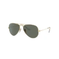 RAY-BAN Unisex Sunglasses RB3025K Aviator Solid Gold - Frame color: Gold, Lens color: Green