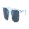 ARMANI EXCHANGE Man Sunglasses AX4145S - Frame color: Shiny Transparent Blue, Lens color: Dark Blue Mirror Blue