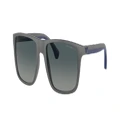 EMPORIO ARMANI Man Sunglasses EA4033 - Frame color: Matte Grey, Lens color: Gradient Blue Polarized