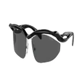 PRADA Woman Sunglasses PR A25S - Frame color: Black, Lens color: Dark Grey