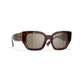 CHANEL Woman Sunglasses Square Sunglasses CH5506 - Frame color: Dark Tortoise, Lens color: Brown