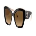CHANEL Woman Sunglasses CH6058 - Frame color: Black/Beige, Lens color: Polarized Brown Gradient