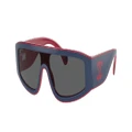 CHANEL Woman Sunglasses CH6057 - Frame color: Blue/Red, Lens color: Dark Grey