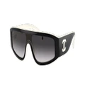 CHANEL Woman Sunglasses CH6057 - Frame color: Black & Milky White, Lens color: Gradient Grey