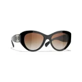 CHANEL Woman Sunglasses Butterfly Sunglasses CH5492 - Frame color: Black, Lens color: Brown