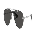 BURBERRY Woman Sunglasses BE3151 - Frame color: Silver, Lens color: Dark Grey