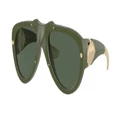 BURBERRY Unisex Sunglasses BE4433U - Frame color: Green Rubber, Lens color: Dark Green