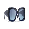CHANEL Woman Sunglasses Rectangle Sunglasses CH5435 - Frame color: Tweed Blue, Lens color: Blue