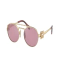 MIU MIU Woman Sunglasses MU 54ZS - Frame color: Pale Gold, Lens color: Dark Pink Silver