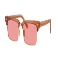 MIU MIU Woman Sunglasses MU 10ZS - Frame color: Caramel Trasparent, Lens color: Pink