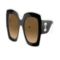 CHANEL Woman Sunglasses CH6059 - Frame color: Black & Milky White, Lens color: Polarized Brown Gradient