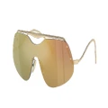 FERRARI Unisex Sunglasses FH1007 - Frame color: Pale Gold, Lens color: Gold Mirror Blue