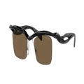 PRADA Man Sunglasses PR A15S - Frame color: Black, Lens color: Dark Brown