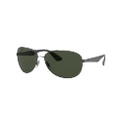 RAY-BAN Man Sunglasses RB3526 - Frame color: Black, Lens color: Green