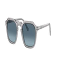 PERSOL Unisex Sunglasses PO3292S - Frame color: Transparent Grey, Lens color: Azure Gradient Blue